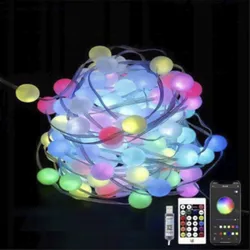 Умная светодиодная музыкальная гирлянда 200LED (RGB шарики), 20 м, с USB питанием и пультом